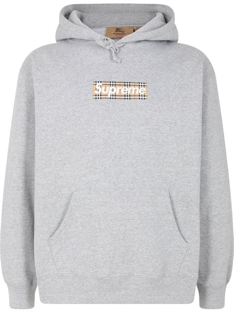 supreme burberry logo hoodie